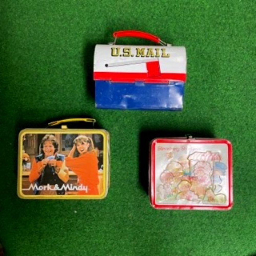 Vintage Lunch Mork & Mindy, Strawberry Shortcake and US Mail Lunch Boxes